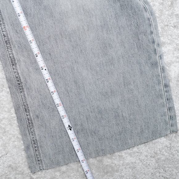 H&M Gray Wash Wide Leg Pull On Denim Jeans Pants Ankle Length Womens Size M - Picture 4 of 15